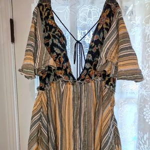 Free People BOHO mixed tunic